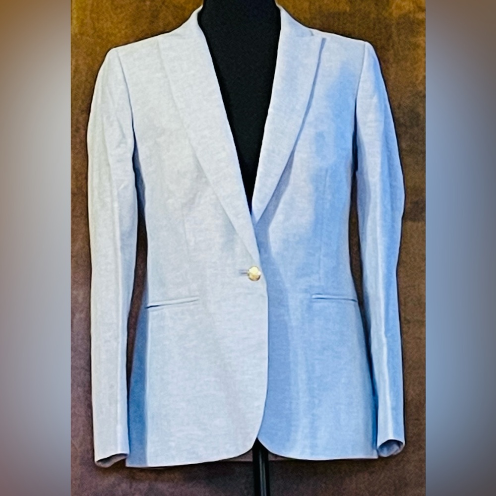 Women’s Light Blue Blazer w Gold Buttons size 2 J. Crew New with Tags